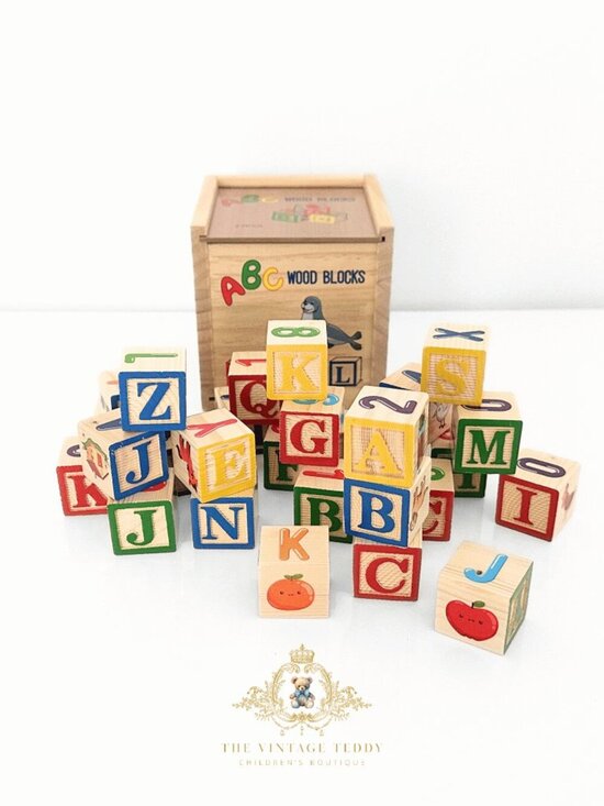 Other - NWT Cute Wooden Alphabet Blocks Characters Fun Play Set Kids Early Learning Toys